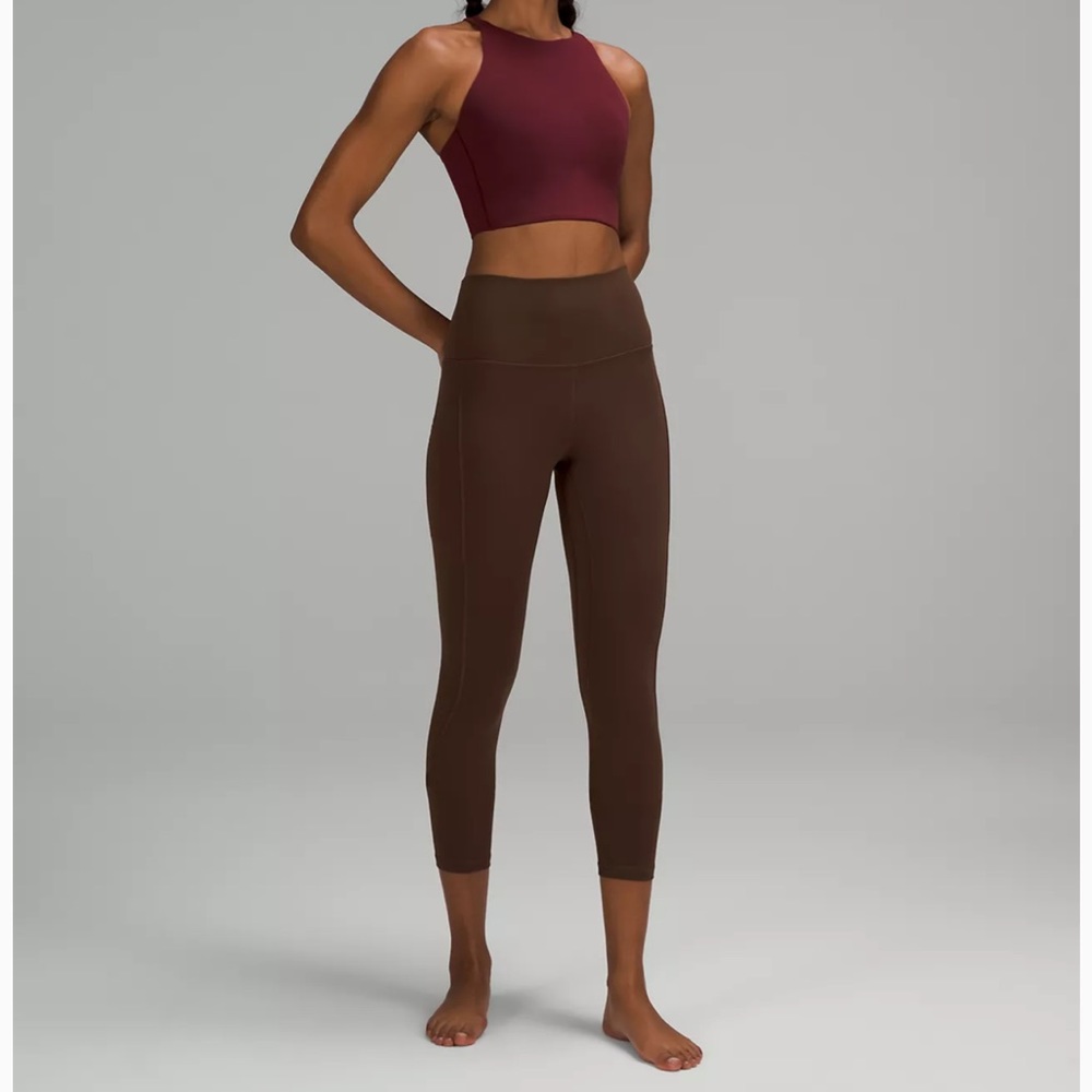 lululemon athletica Brown High-Waist Cropped Leggings